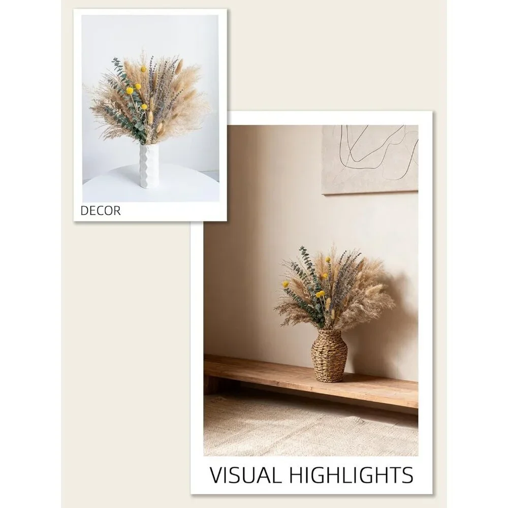 Boho Decor Bouquet Pampas Grass Eucalyptus Lavender Natural Dried Flower